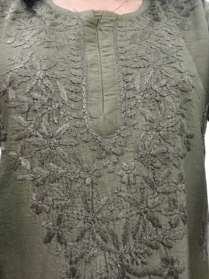 Pure chanderi silk material two piece pair