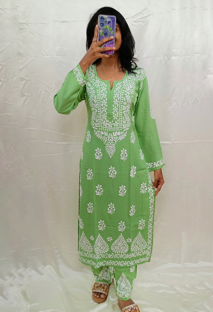 Modal Cotton White Work Pair In 3D Work
