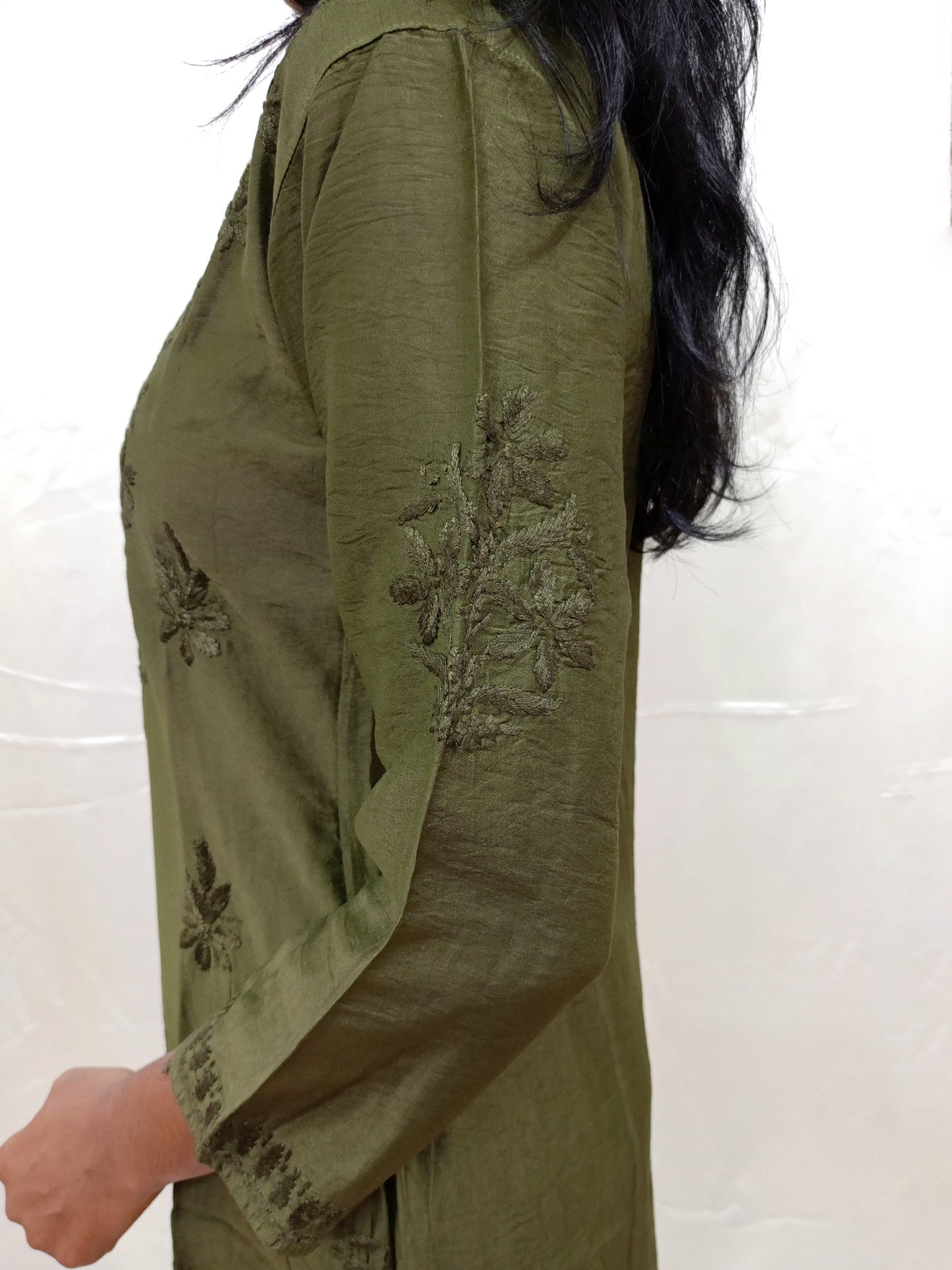 Pure chanderi silk material two piece pair
