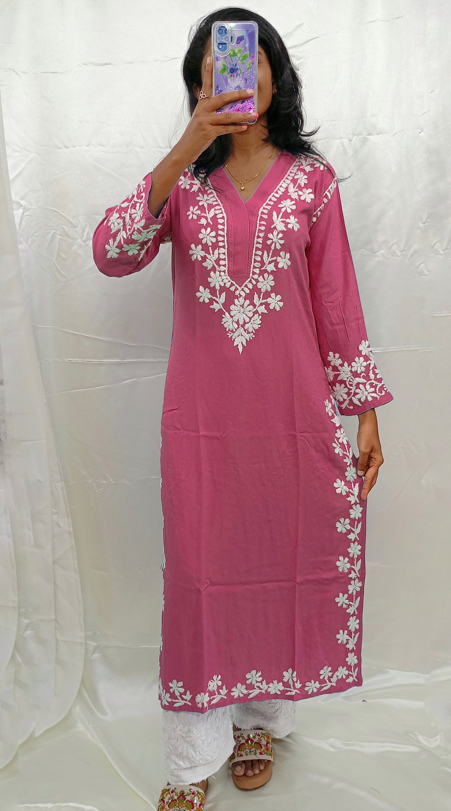 V Neck Modal Material Kurti