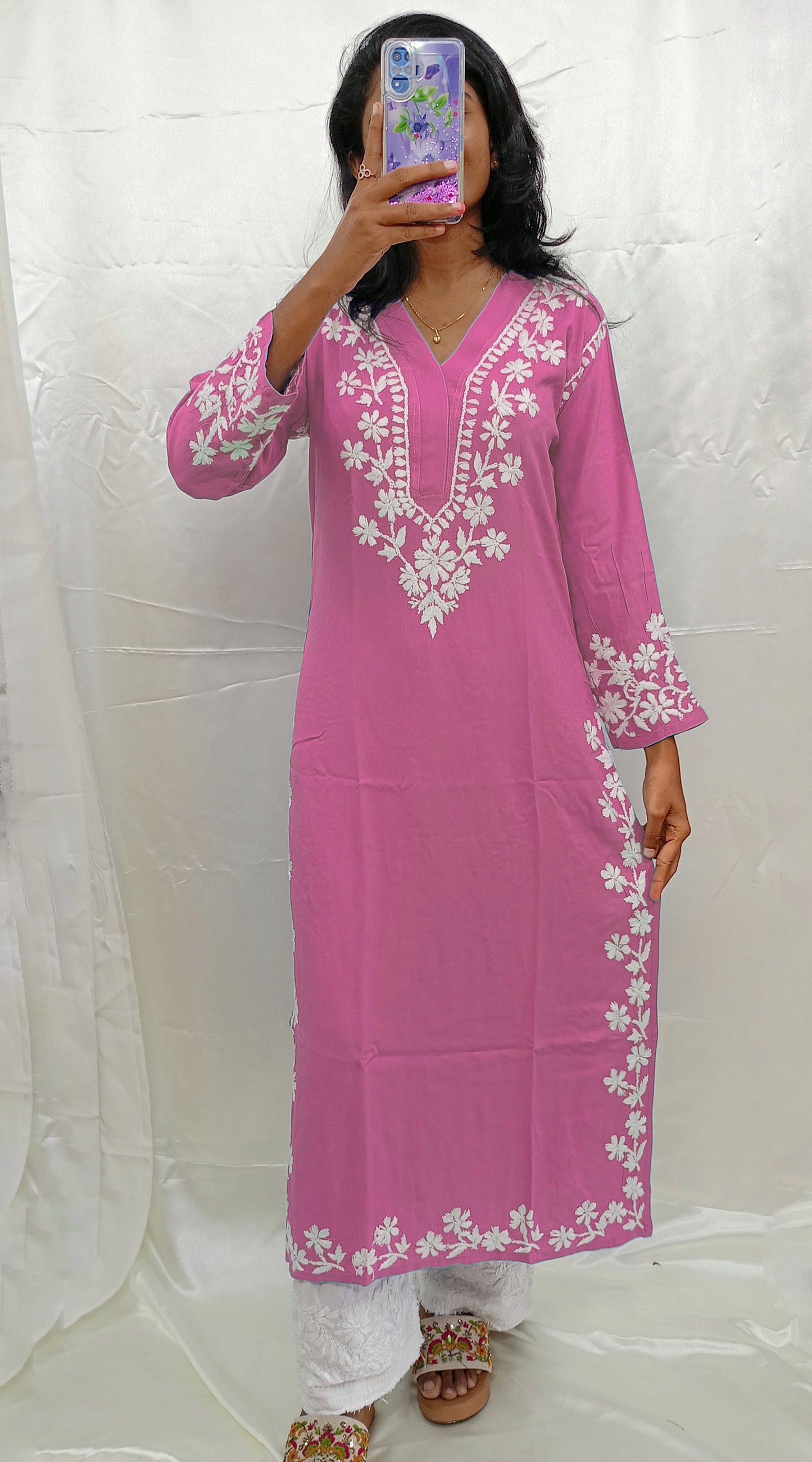 V Neck Modal Material Kurti