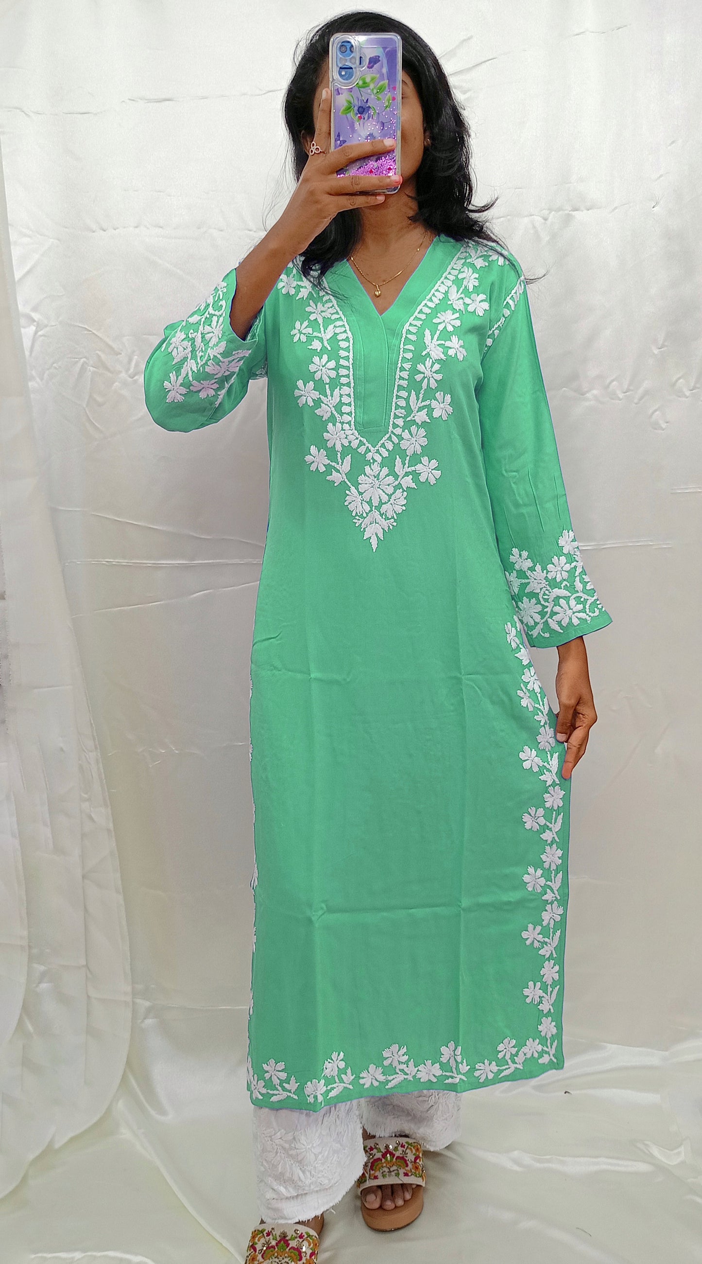 V Neck Modal Material Kurti