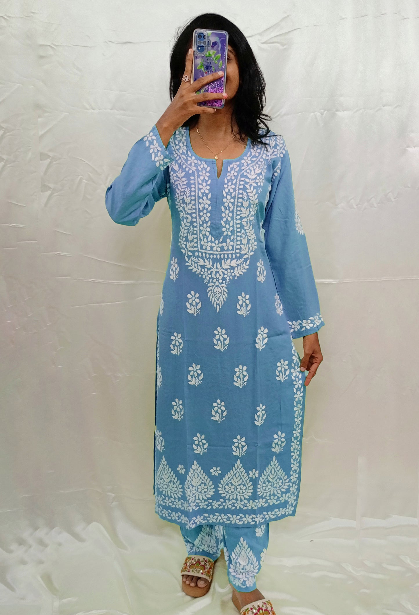 Modal Cotton White Work Pair In 3D Work