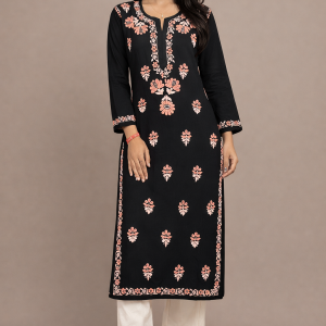 Black Multi colour modal long kurta