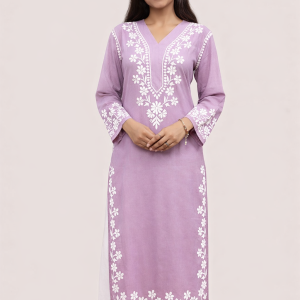 V neck modal long kurti