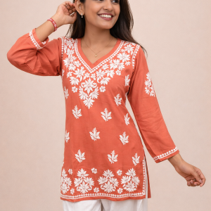 V neck modal short kurti