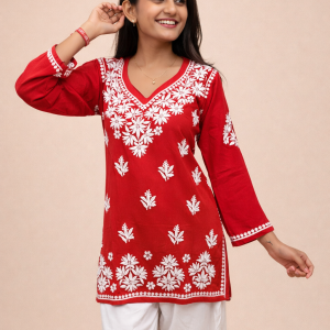 V neck modal short kurti