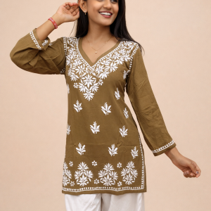 V neck modal short kurti
