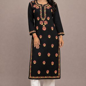 Black Multi colour modal long kurta