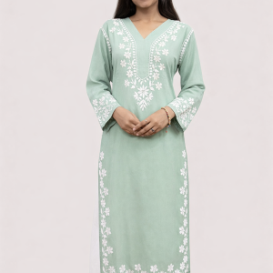 V neck modal long kurti