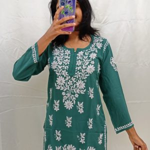 White work Short Kurti In Modal Material